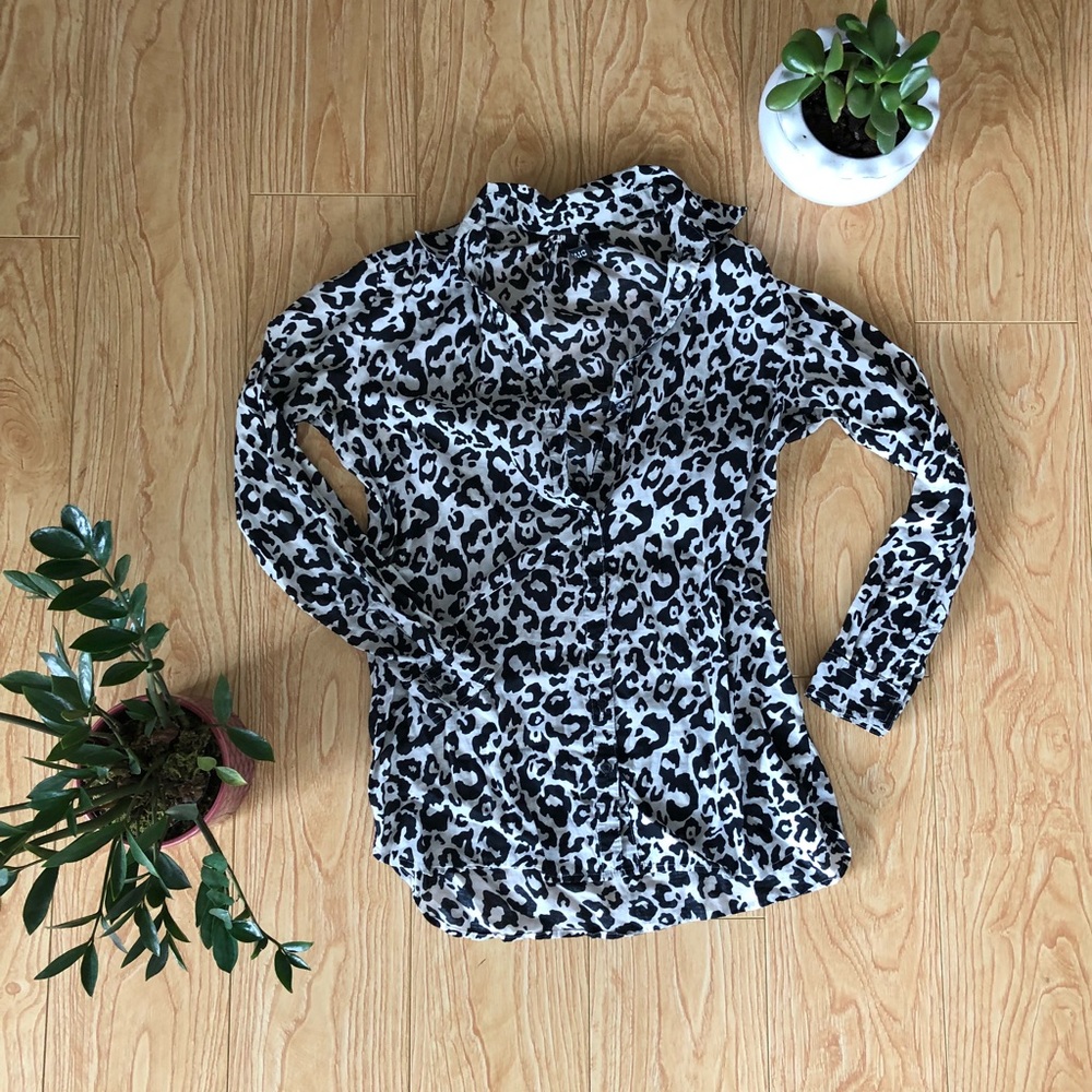 Chetah print button down